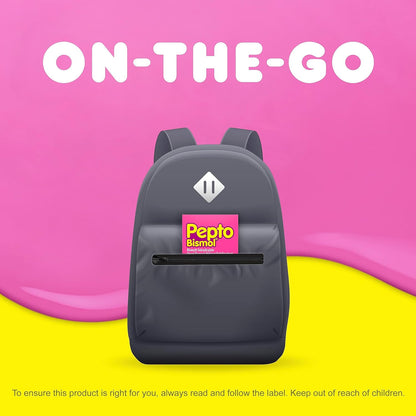 Pepto Bismol 咀嚼片，缓解胃部不适、腹泻、胃灼热、恶心、消化不良、胃部不适，原味，48 粒