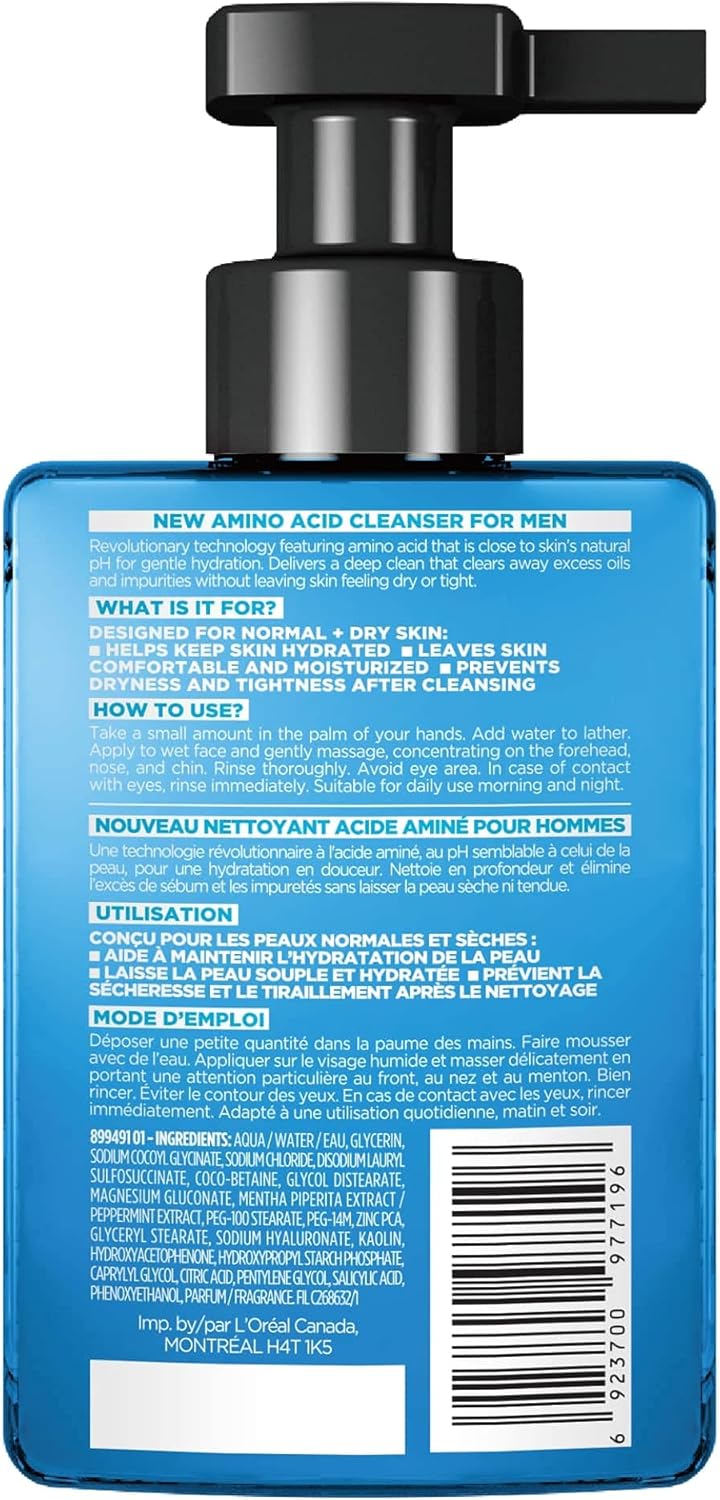 L'Oréal Paris Men Expert Hydra Energetic Face Cream with Vitamin C (50ml) + Daily Face Cleanser with Amino Acid (180ml)