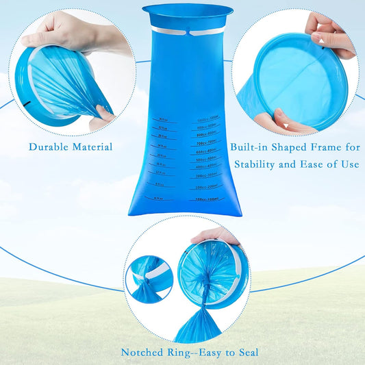 ZCOINS 25pcs Disposable Vomit Bag Medical Sick Bag Travel Sickness Emergency Emesis Bags Blue