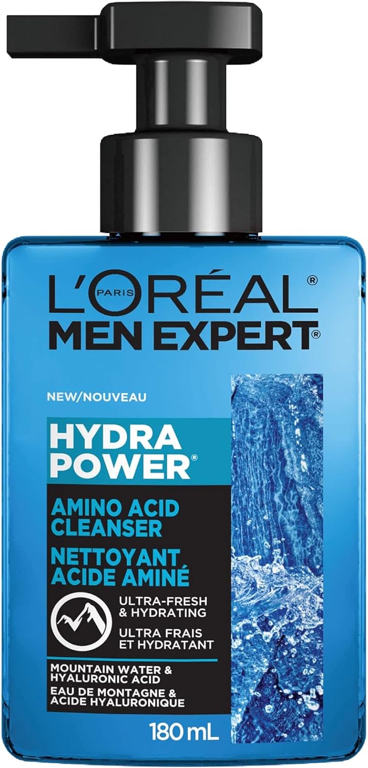 L'Oréal Paris Men Expert Hydra Energetic Face Cream with Vitamin C (50ml) + Daily Face Cleanser with Amino Acid (180ml)