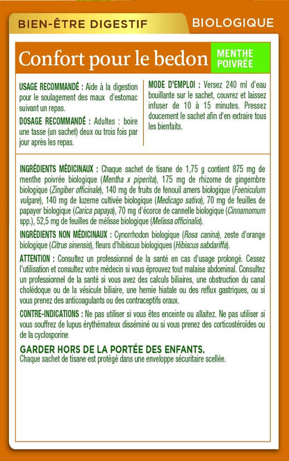 Traditional Medicinals - 有机舒腹薄荷草本茶（6 包）- 含生姜、茴香和柠檬香脂，有助于消化 - 共 96 个茶包