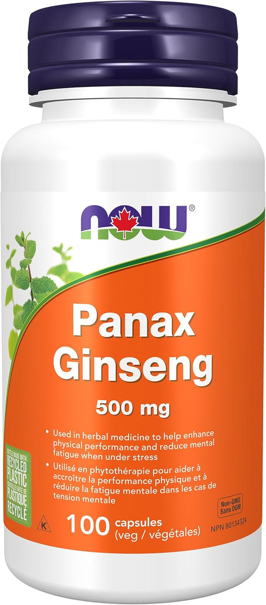 NOW Supplements, Panax Ginseng (Root) 500 mg, Adaptogenic Herb, 100 Veg Capsules