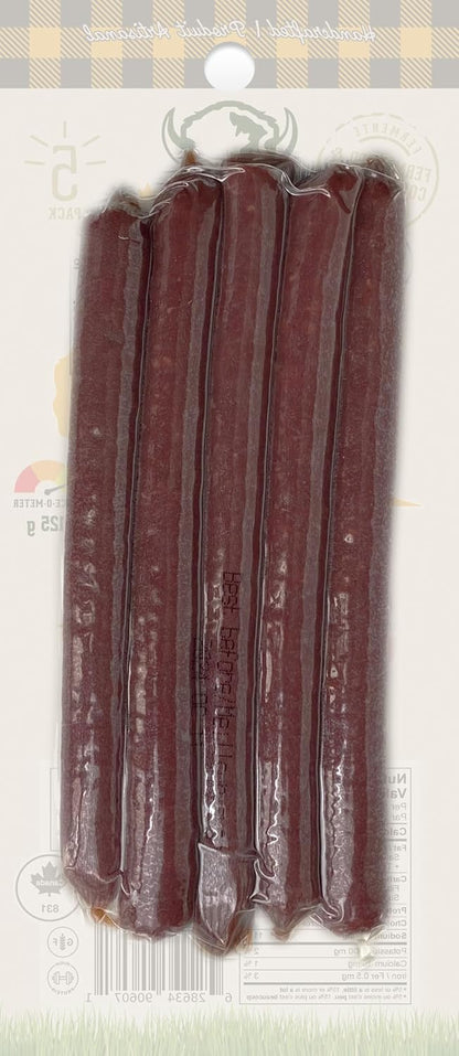 野牛培根漢堡肉條，加拿大草飼蛋白質零食，每包 5 條，125 公克
