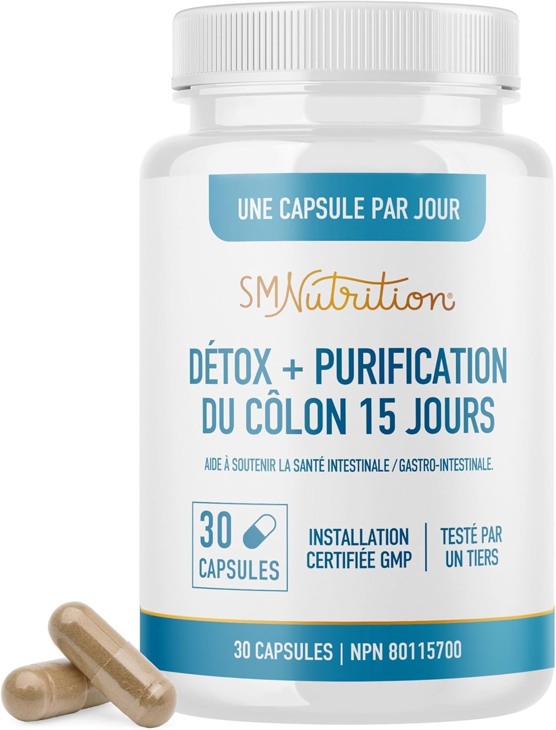 15 Day Colon Cleanse & Detox | Stool Softener & Constipation Relief for Adults | Gut Health Support | Colon Detox Cleanse With Probiotics for Women & Men | Gluten-Free | By SM Nutrition | 30 Capsules