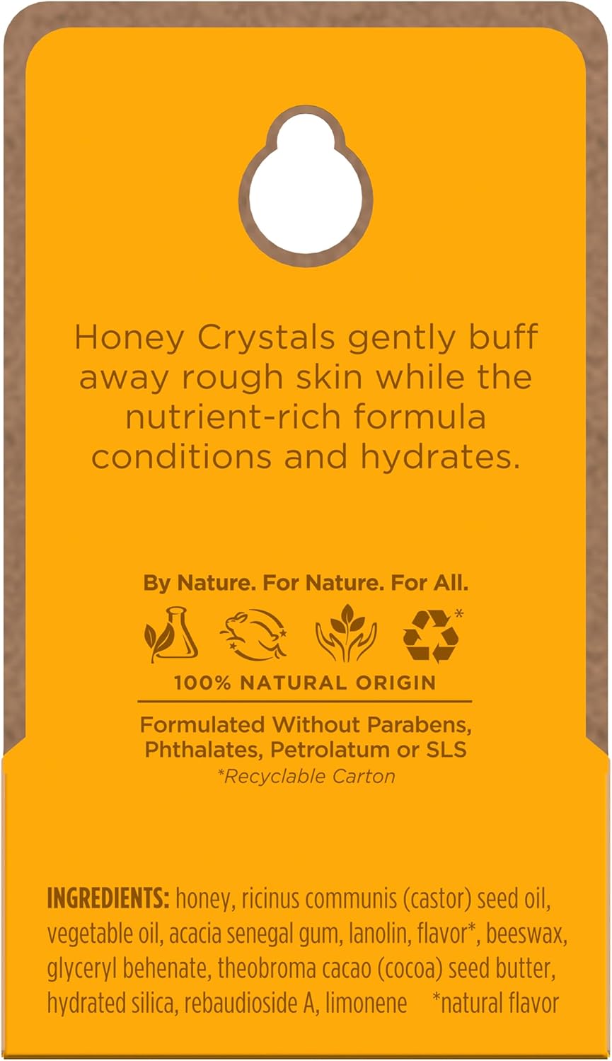 Burt's Bees 100% 天然润唇磨砂膏，含去角质蜂蜜晶体 - 0.25 盎司