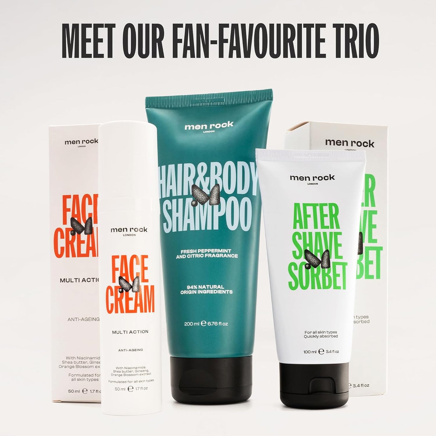 Men Rock Face Cream Multi Action Anti-Ageing - Mens Facial Moisturizer - Daily Face Moisturizer for Men - Skincare Products - Daily Lotion - 50 ml