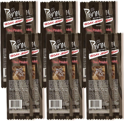 Primal Spirit Vegan Jerky - Classic Flavor - Teriyaki, Plant Based Protein, Certified Non-GMO, No Preservatives (12 Pack, 1 oz)