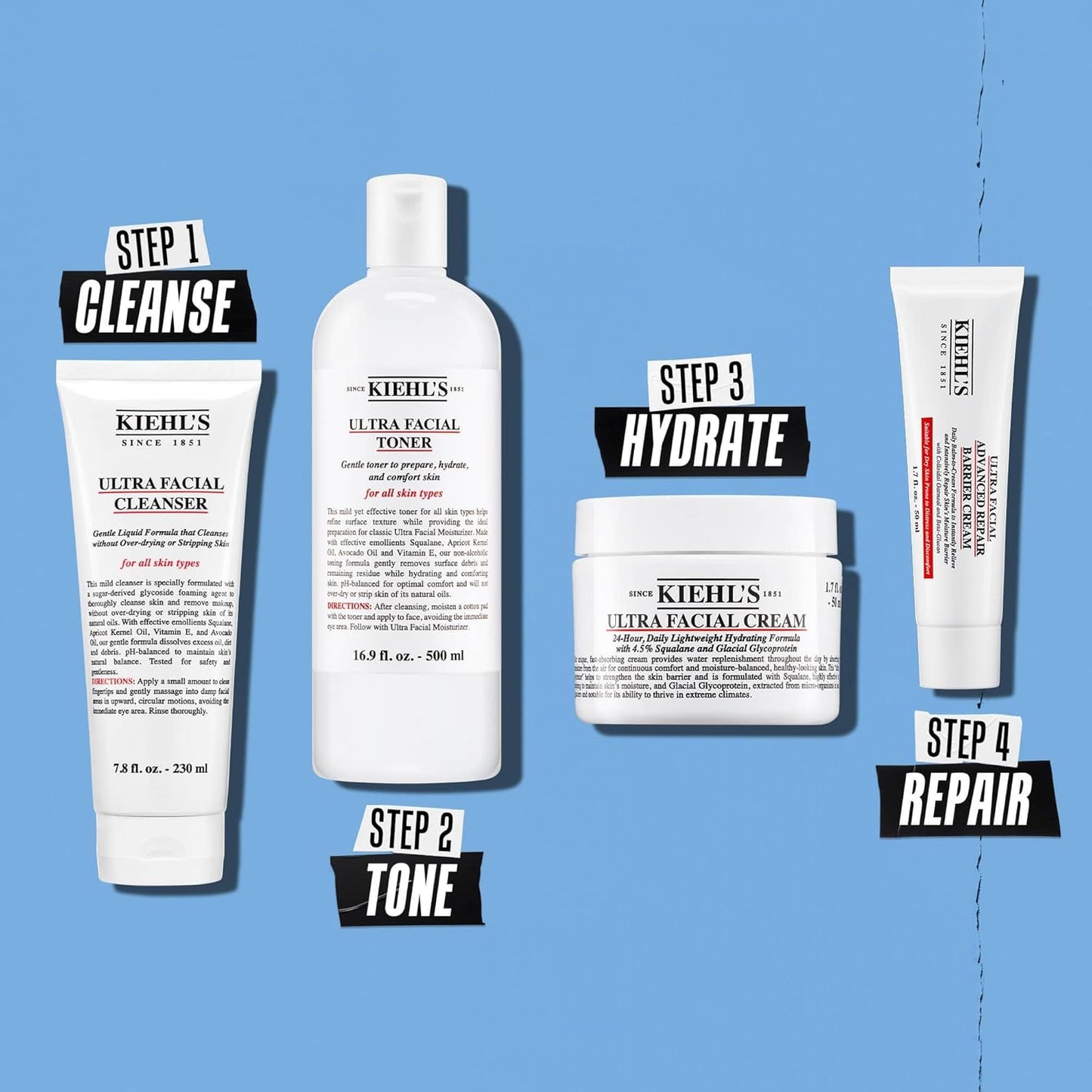 Kiehl's Ultra Facial Advanced Repair Barrier Cream, Intensive Treatment Relieves Dry + Sensitive Skin, Rapidly Reduces Redness and Soothes, Fast-Absorbing Breathable Formula, Paraben-Free