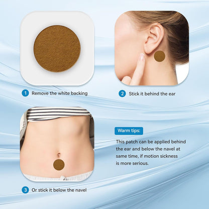 晕车贴，60 片装，不瞌睡，减轻晕船晕车引起的头晕，适合乘车、乘船、乘游轮和飞机的旅行必需品