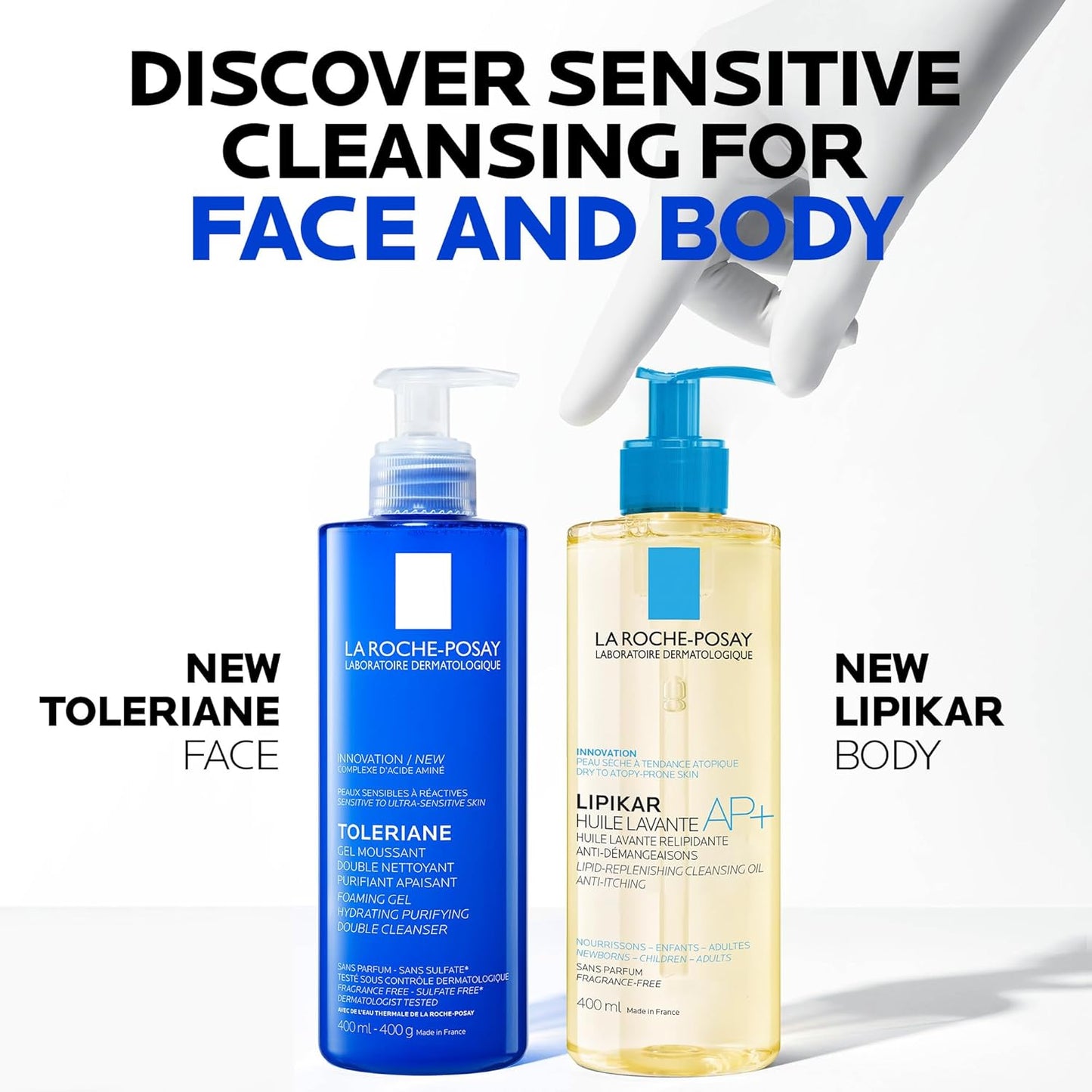 La Roche-Posay Face Wash with Glycerin, Toleriane Purifying Foaming Double Cleansing Gel, Face Wash for Sensitive to Ultra-Sensitive Skin, Fragrance Free, Paraben Free, Oil Free, 400mL