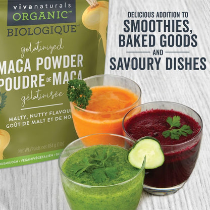 Viva Naturals Organic Maca Powder 1lb+Triple Strength Omega-3 Fish Oil 2500mg—Gelatinized Peruvian Maca Root for Energy + Omega-3 with EPA & DHA for Brain & Heart Health—Vegan, Gluten-Free, Non-GMO