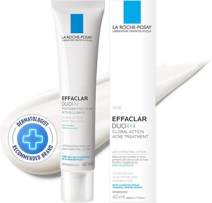 La Roche-Posay Acne Face Cream with Salicylic Acid & Niacinamide, Effaclar Duo+ Face Moisturizer for Oily, Acne-Prone & Sensitive Skin. Helps Clear Pimples, Remove Blackheads & Prevent Breakouts, 40ML