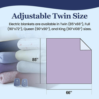 Thermee 超細法蘭絨夏爾巴電熱毯，單人，淡紫色