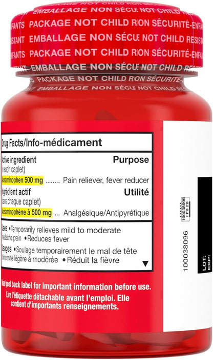 Tylenol Extra Strength For Pain Relief, Headache Relief, and Reducing Fever, 500 mg Acetaminophen 150 Caplets