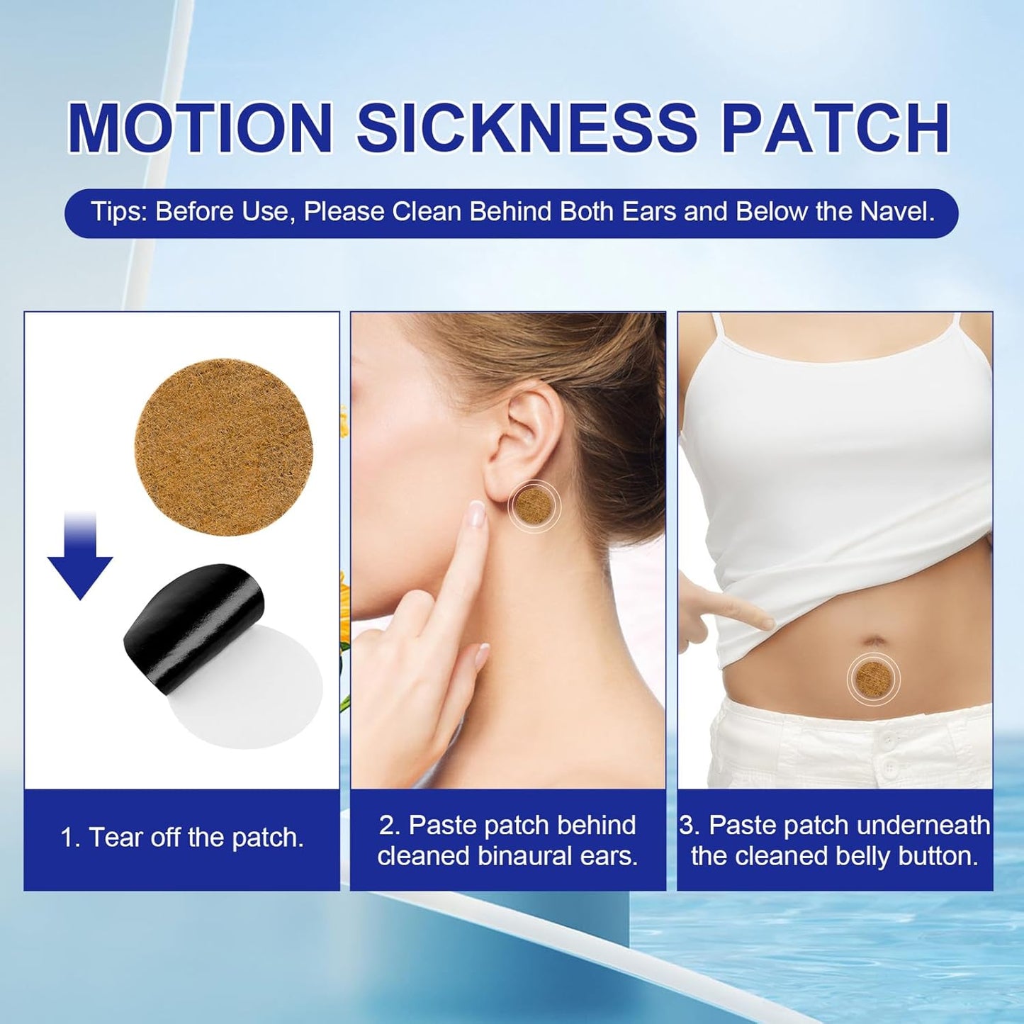 ifory 40片晕车贴，邮轮晕船贴，邮轮飞机汽车轮船必备，旅行必备