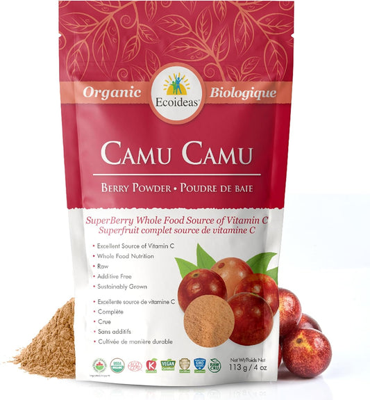 Ecoideas Organic Raw Camu Camu Berry Powder, 113g