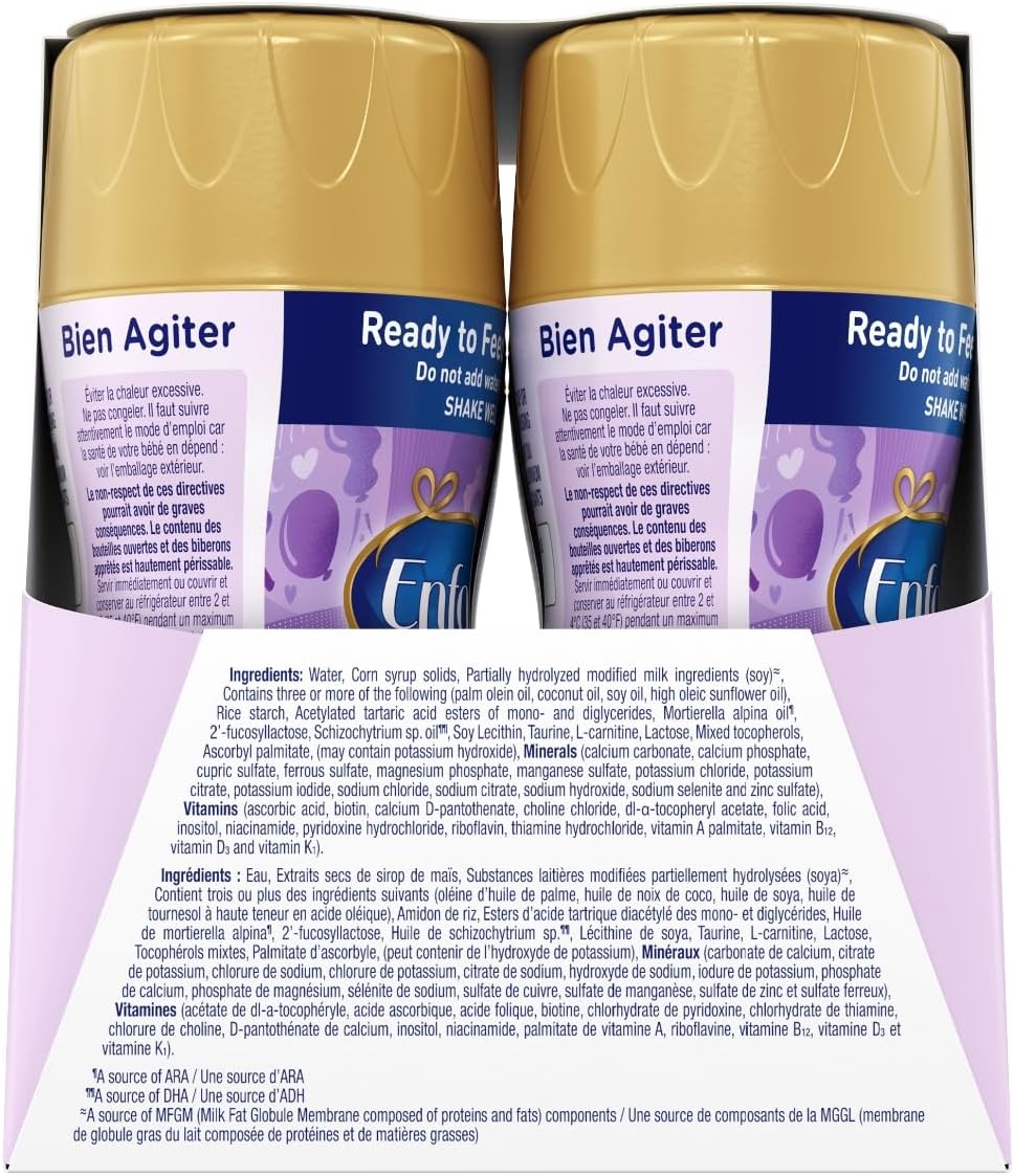 Enfamil A+ NeuroPro Gentlease, Baby Formula, Ready to Feed, Nipple-Ready Bottles, with Brain Building DHA, 0-12 Months, 6 x 237mL