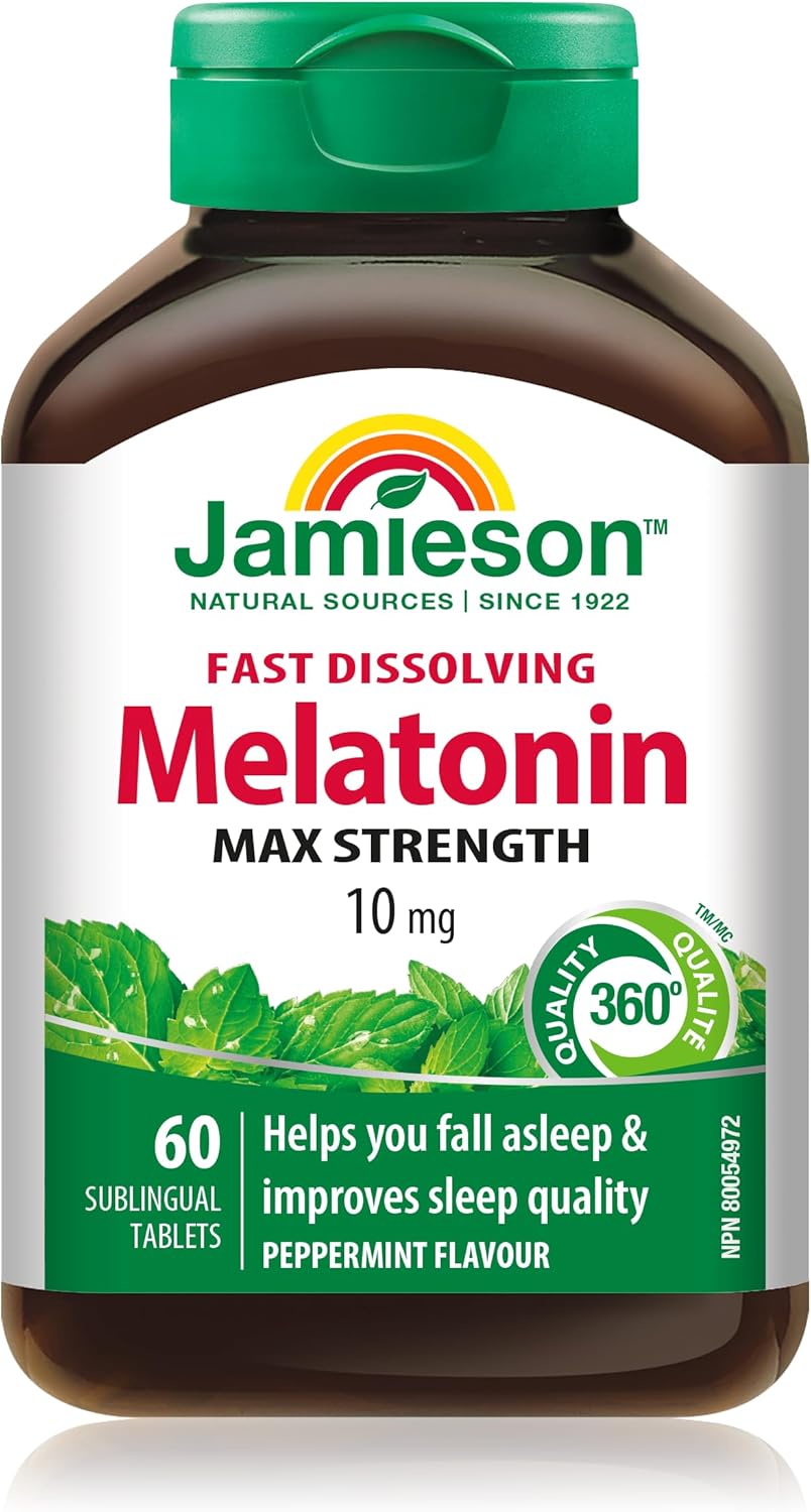Jamieson 褪黑激素 10 毫克強效 - 薄荷味速溶片，60 片（1 包）