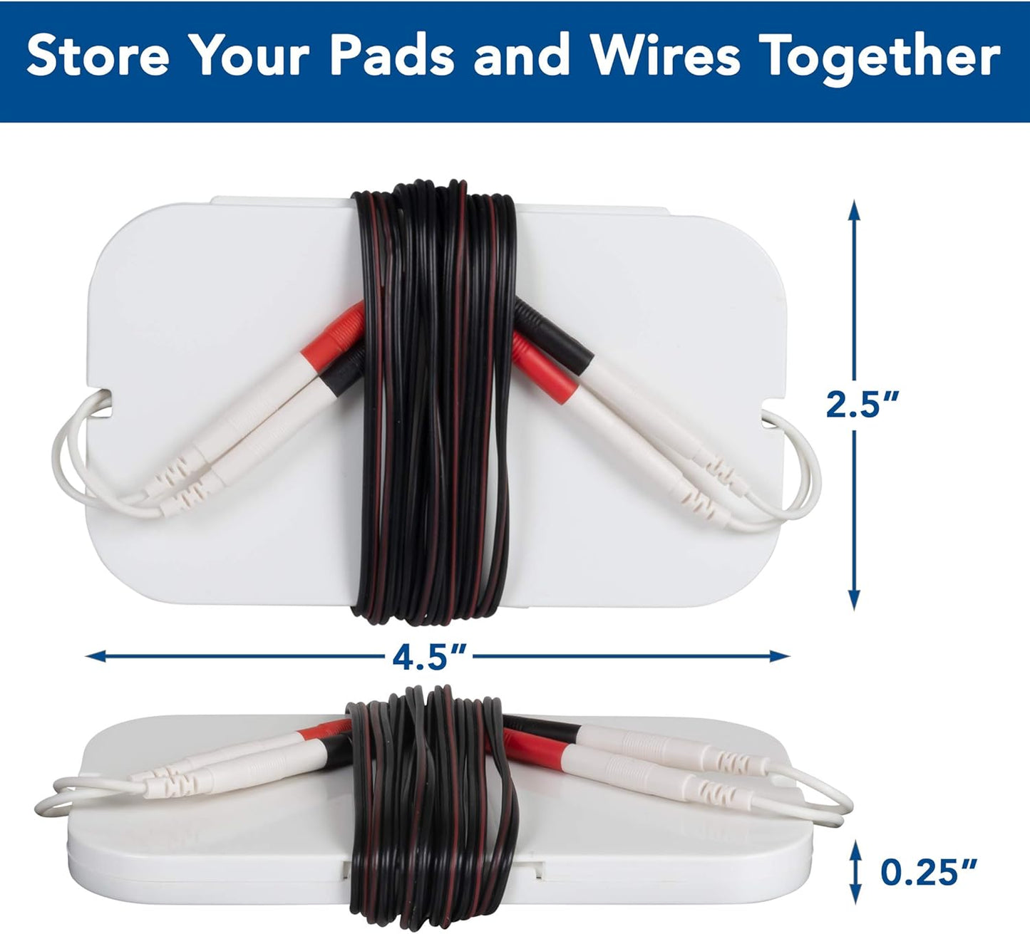 TENS 機器墊支架 - 便攜式耐用存放解決方案，適用於 TENS 7000 和其他 TENS 墊替換件 - 安全閉合，使 TENS 機器墊保持整齊清潔