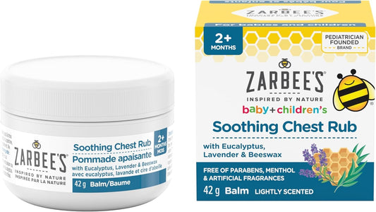 Zarbee’s® Baby + Children’s Soothing Chest Rub, eucalyptus, lavender, castor oil, shea butter, beeswax balm, 42g