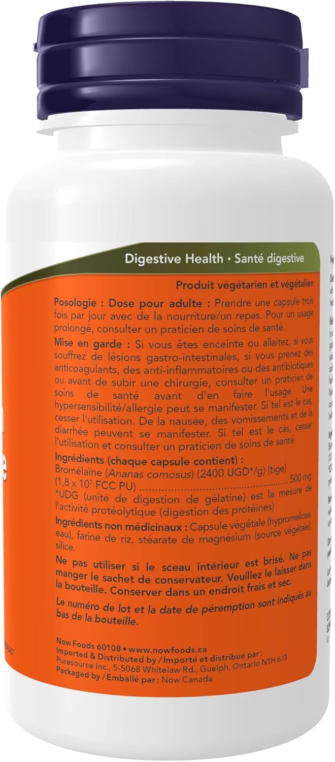 NOW NAC Extra Strength Tablets 1000mg (120 Count) + NOW Bromelain 500mg 2400 GDU/g (60 Vcaps)