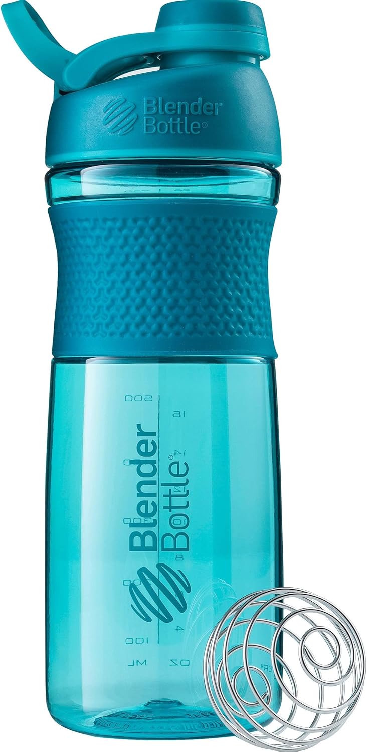 BlenderBottle SportMixer Twist Cap Tritan Grip Shaker Bottle, 28-Ounce, Teal C03213