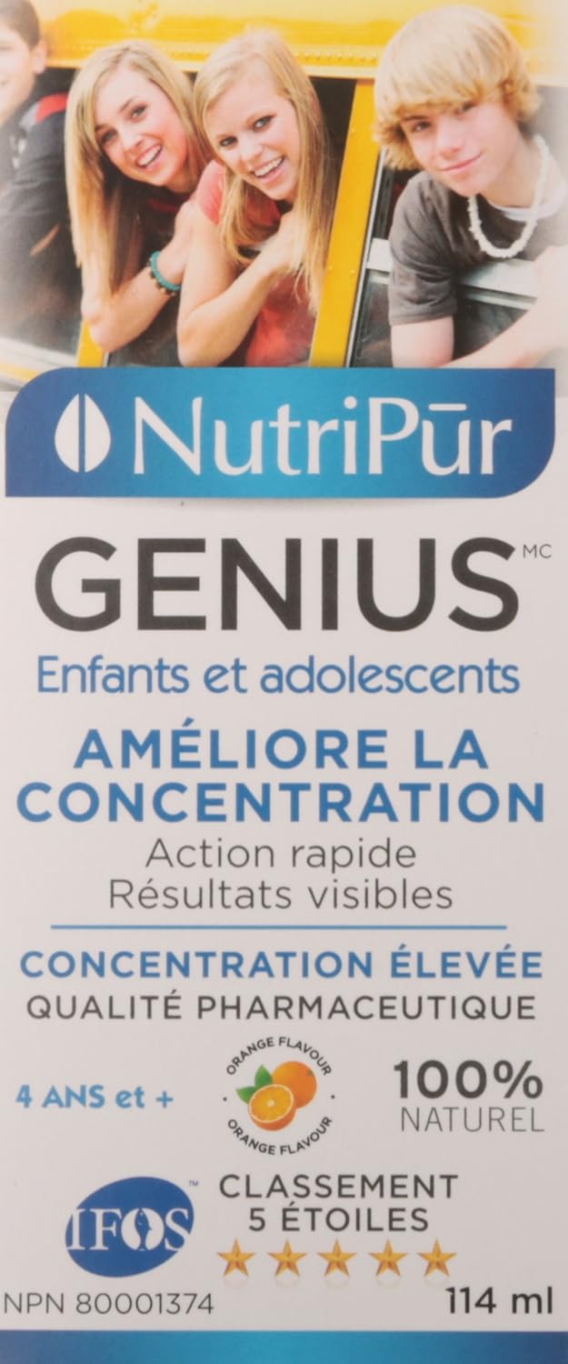 Nutripur GENIUS Kids and Teens - Concentration, Focus and ADD/ADHD, 114 ml