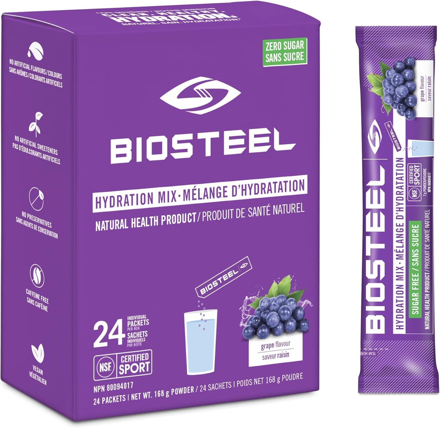 BioSteel 补水混合物，美味补水，零糖，不含人工香料 & 补水混合物，美味补水，零糖，不含人工香料或防腐剂