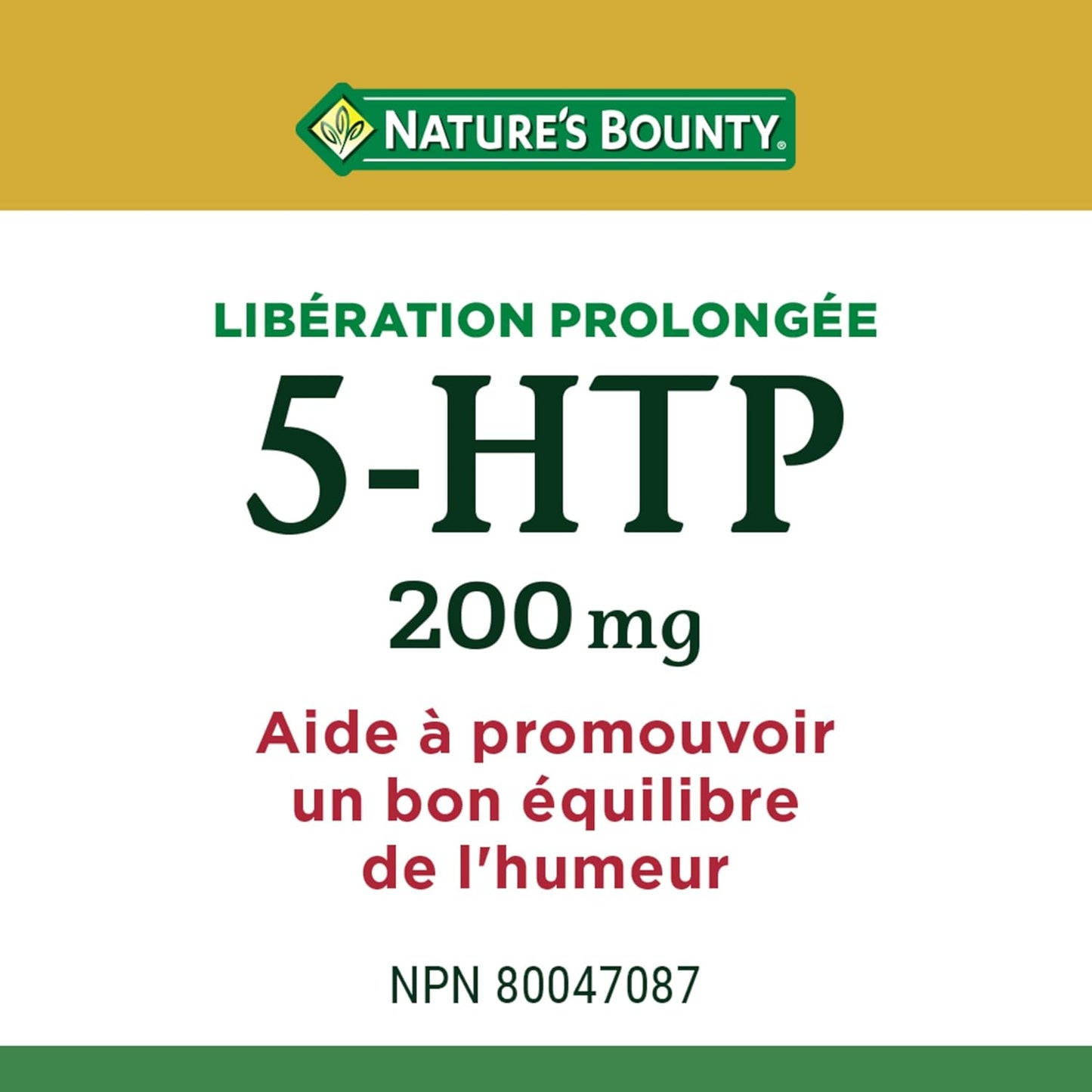 自然之寶 5-HTP 緩釋片 200 毫克，有助於促進健康情緒平衡，作為預防藥物服用時有助於減輕偏頭痛的嚴重程度和持續時間，片劑，22.6 克