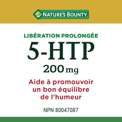 自然之寶 5-HTP 緩釋片 200 毫克，有助於促進健康情緒平衡，作為預防藥物服用時有助於減輕偏頭痛的嚴重程度和持續時間，片劑，22.6 克