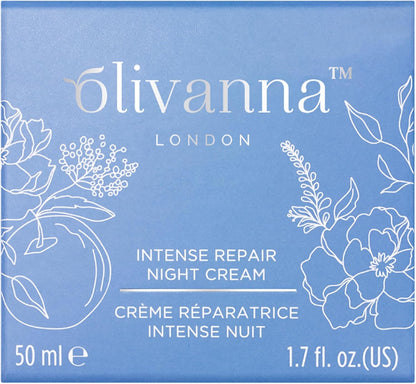 Olivanna Intense Repair Night Cream - Face Moisturizer - Enriched with Natural Ceramides, Hyaluronic Acid, and Omega-Rich Seed Oils - 50 ml