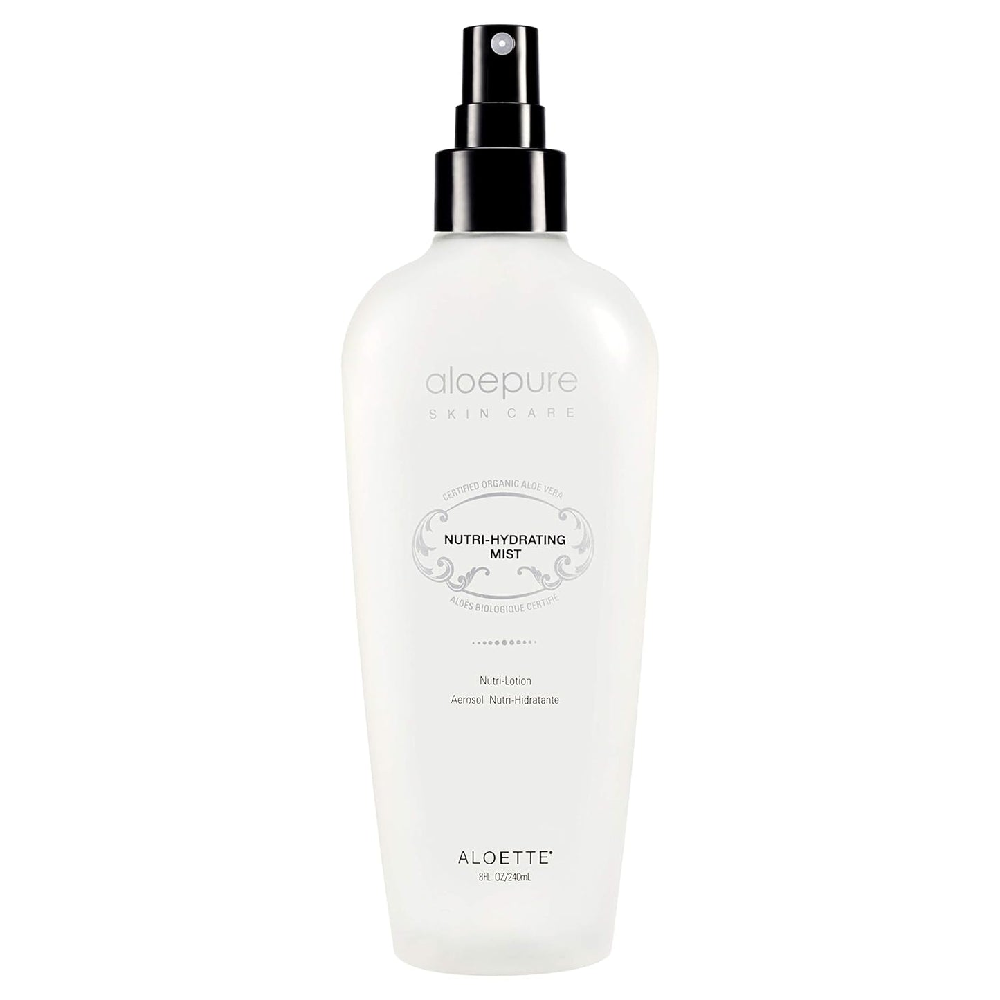 Aloette 保湿芦荟面部喷雾，营养保湿喷雾 - 每日补充身体、颈部和面部喷雾 - 蚕丝氨基酸、维生素 A、E、C 和 B5，令肤色焕发光彩，健康亮丽 - 8 液体盎司