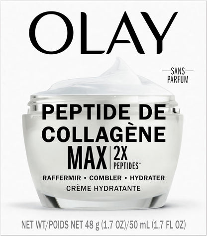 Olay Collagen Peptide Face Moisturizer, Firming Cream for Women, Fragrance-Free, Non-Greasy - Hydrating, Anti-Aging, Anti-Wrinkle, Smoothing of Fine Lines, Tightening Skin Care - Niacinamide, 50 mL
