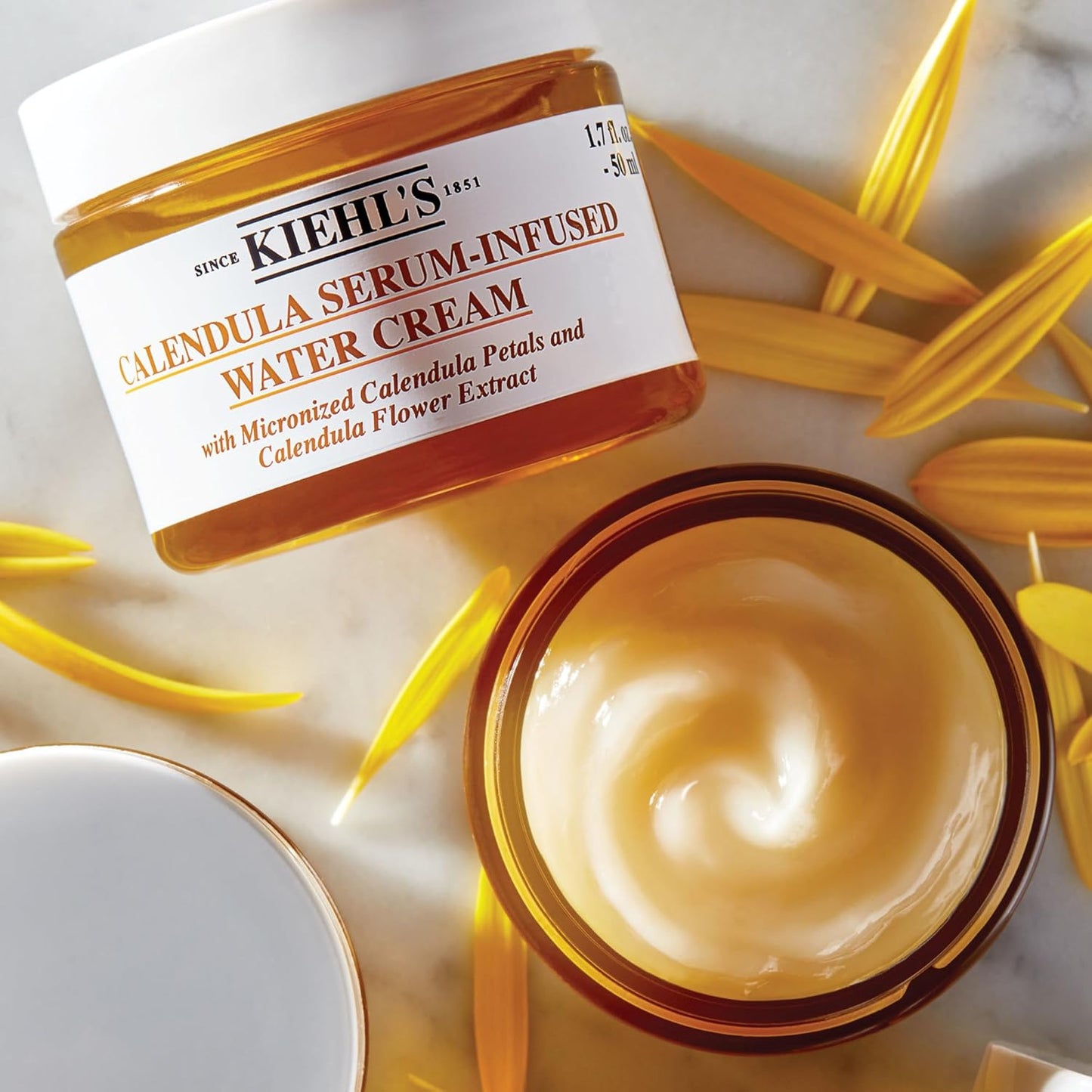 Kiehl's Calendula Serum Infused Water Cream, Soothing Gel Moisturizer for All Skin Types, Visibly Evens Skin Tone & Boosts Radiance in 1 Week, 24HR Hydration, Reduces Redness - 100 ml