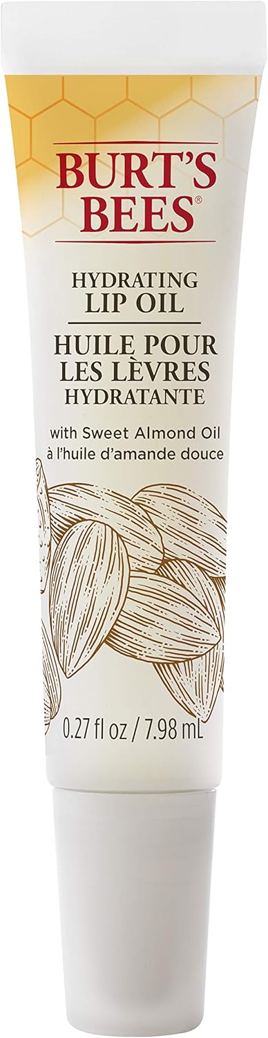 Burt's Bees 100% 天然保湿唇油，即时补水 - 甜杏仁油注入，1 包