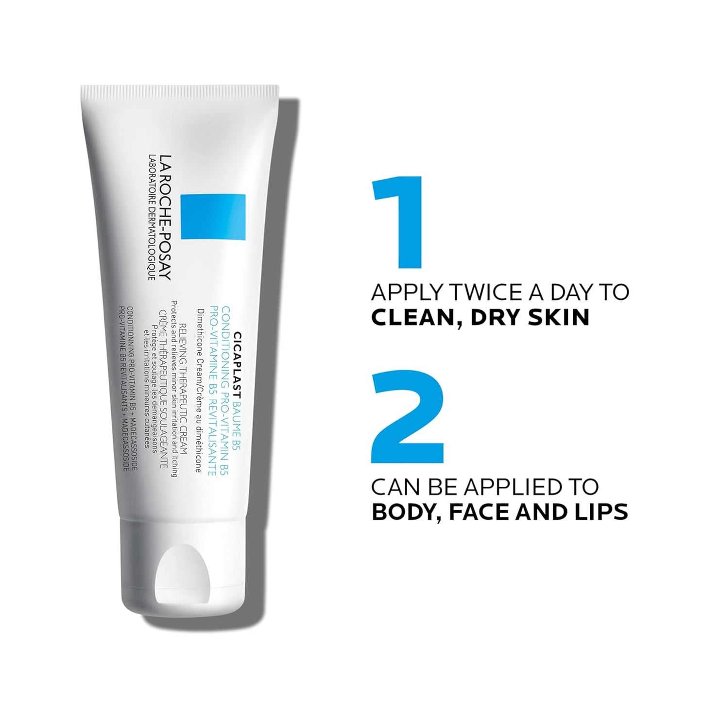 La Roche-Posay Cicaplast Baume B5 Dry Skin Repair Multipurpose Balm Moisturizer & BUNDLE with Lip Balm, For Babies, Children, Adolescents & Adults. Suitable For Sensitive Skin & Fragrance-free