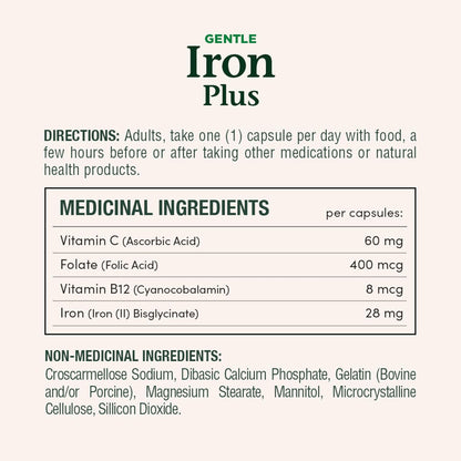 自然之寶 Iron Plus，28 毫克，溫和，有助於預防貧血，支持免疫健康，幫助紅血球形成和功能，幫助傷口癒合，抗氧化劑，膠囊，49 克