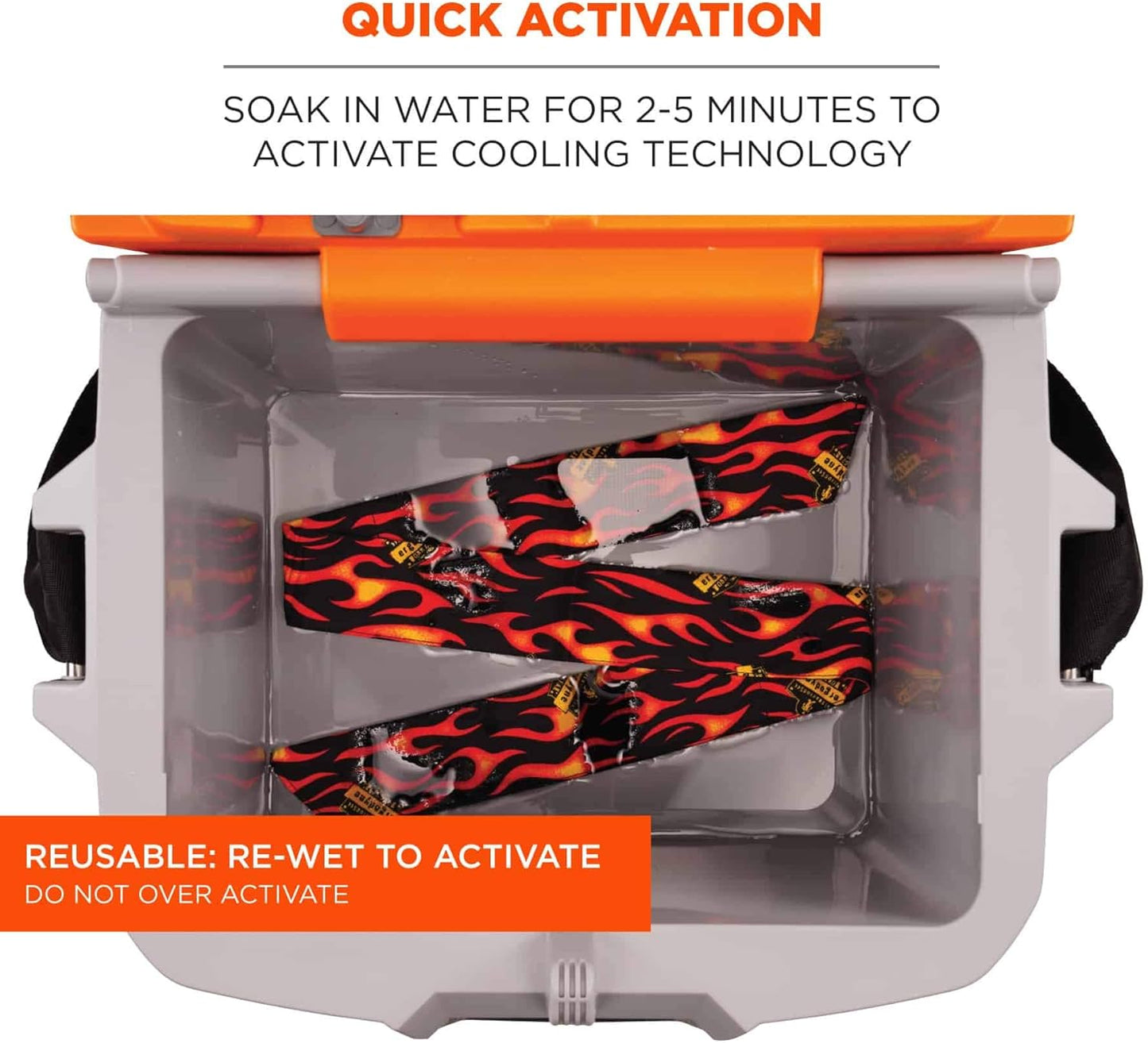 Ergodyne Chill-Its 6700 男女通用蒸发冷却头巾，火焰图案，均码