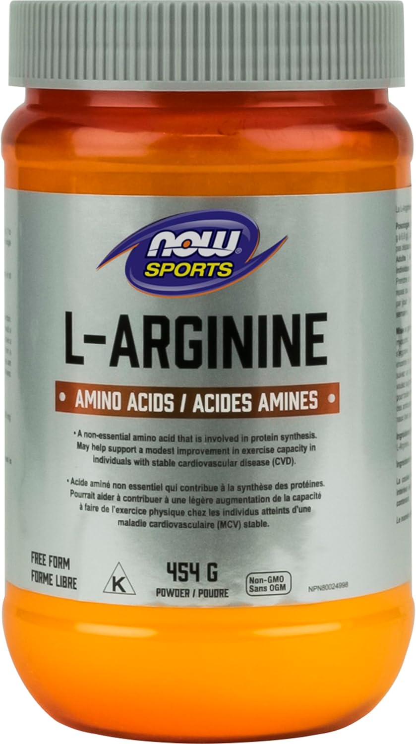 NOW Sports, L-Arginine Powder, Nitric Oxide Precursor, Amino Acids, 454g