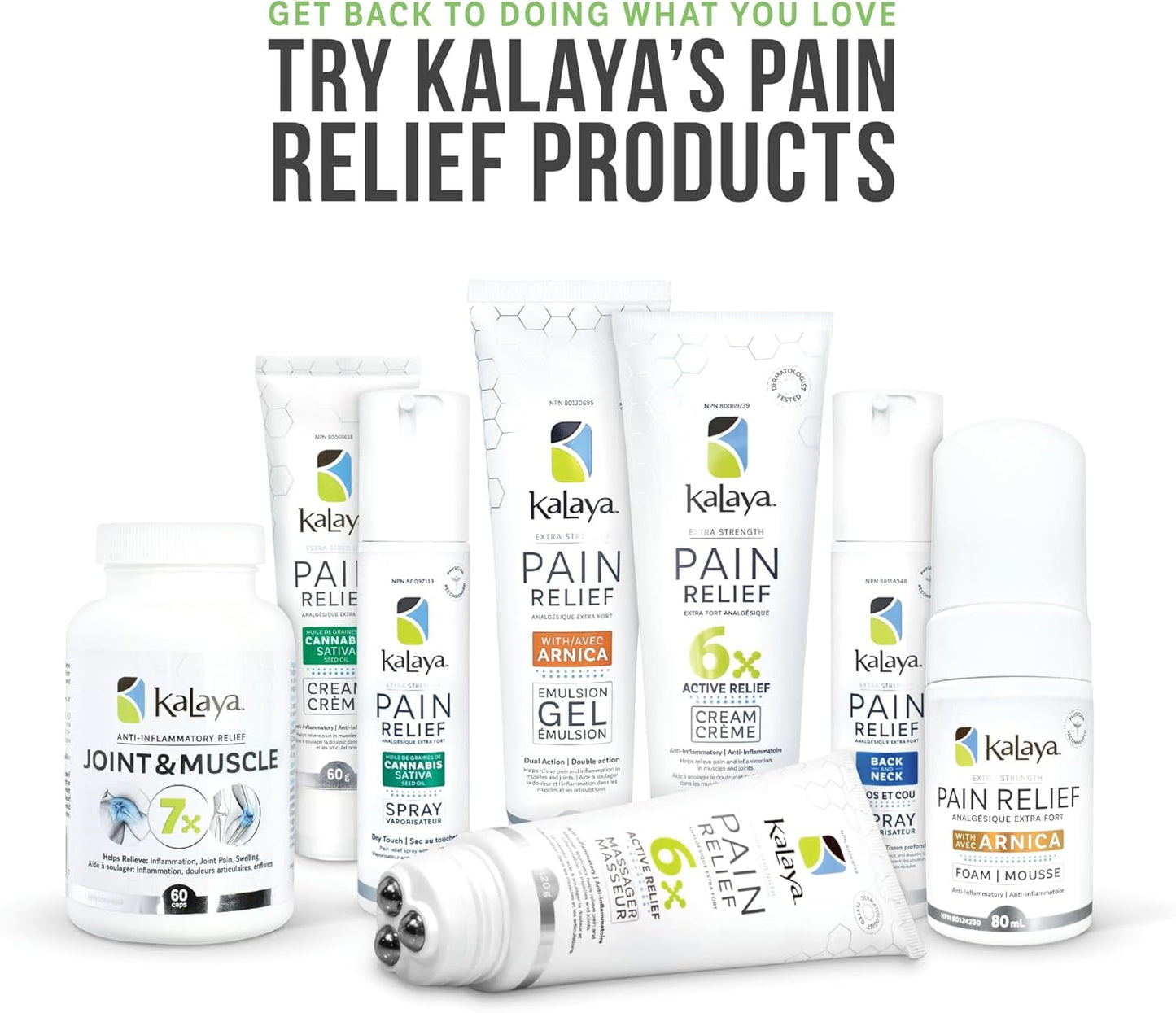 KaLaya 大麻籽油止痛喷雾 - 快速起效和快速干燥喷雾，可缓解关节炎、背痛、关节痛和肌肉痛引起的疼痛（60 毫升（1 包））