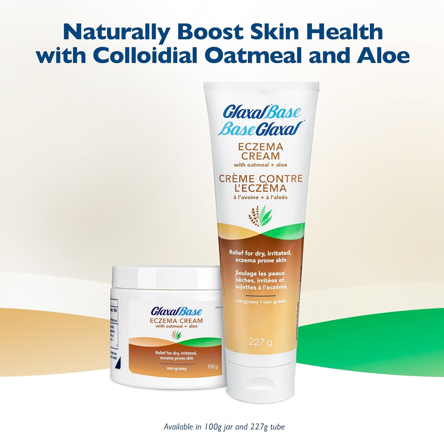 Glaxal Base 保湿霜，缓解瘙痒、干燥皮肤和湿疹，含舒缓燕麦和芦荟，低过敏性，不含防腐剂，含燕麦和芦荟，加拿大制造，227 克