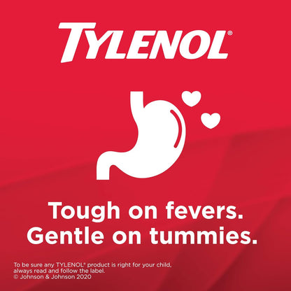 Tylenol Children's Liquid for Fever and Pain Relief, Cherry Blast Flavour, Dye Free, 100 mL Acetaminophen for Headache Pain, Muscle Ache Pain