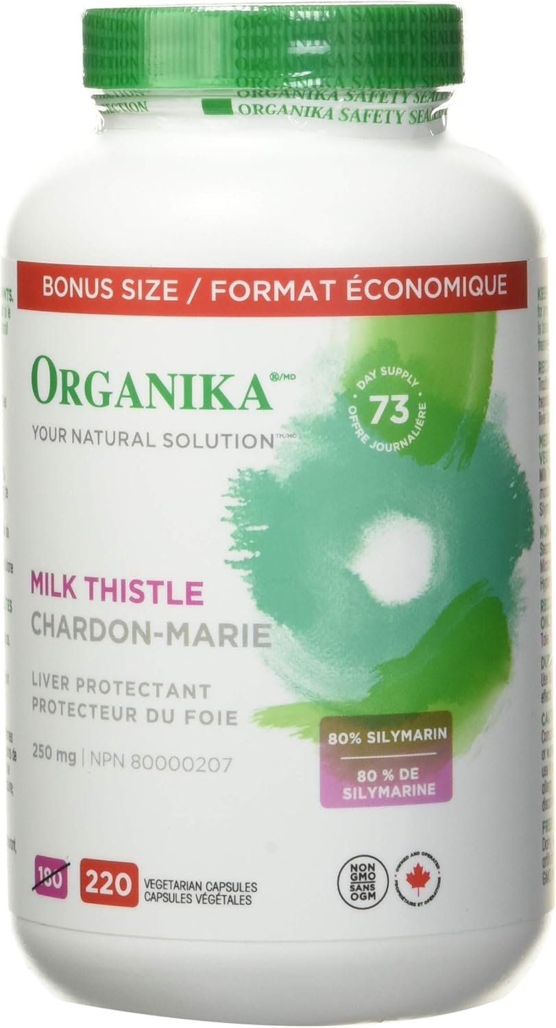 Organika Blood Sugar Control Bonus Size- Chromium and Bitter Melon, 150 vcaps & Milk Thistle 250 Mg Bonus Size 220 count- Liver Protectant From Silymarin Seed- 220vcaps