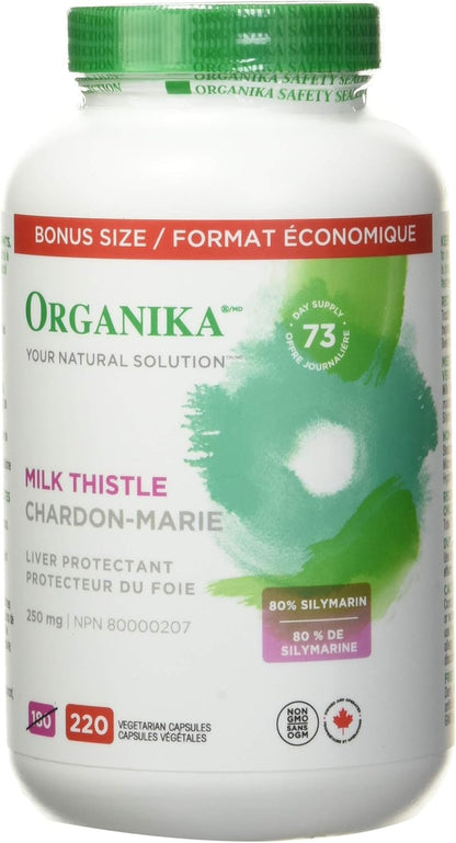 Organika Blood Sugar Control Bonus Size- Chromium and Bitter Melon, 150 vcaps & Milk Thistle 250 Mg Bonus Size 220 count- Liver Protectant From Silymarin Seed- 220vcaps