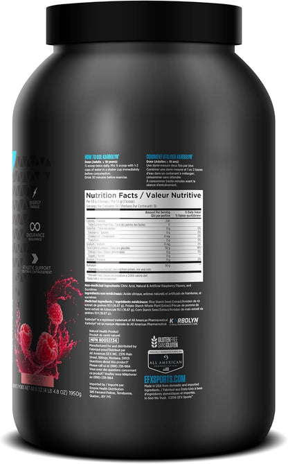 Karbolyn Fuel 复合碳水化合物运动后和运动前粉，经临床测试，强效能量补充奶昔，覆盆子味，4.4 磅