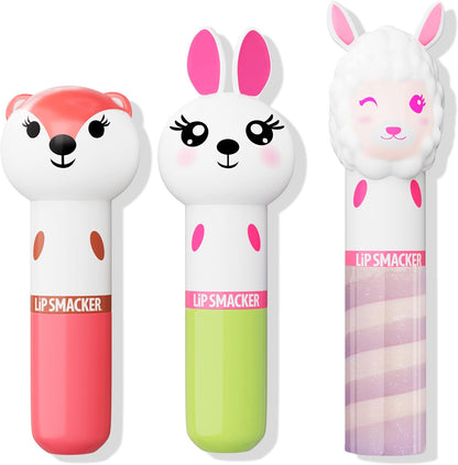 Lip Smacker Lippy Pals 3 Pack Lip Kit- Unicorn/Panda/Kitten Foxy Apple/Hoppy Carrot Cake/Straw-Ma Llama Berry