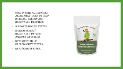 有機古杜奇莖粉 200 克/ NPN 80092678/ Tinospora Cordifolia/適應原/能量與壓力