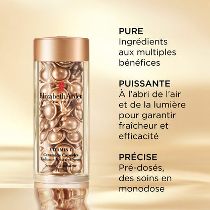Elizabeth Arden Vitamin C Ceramide Capsules Radiance Renewal Serum, Citrus and Musky, 90 Count