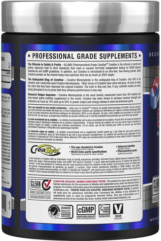 ALLMAX Nutrition - 肌​​酸粉 - 100% 纯微粉化肌酸一水合物 - 医药级肌酸，1000 克，1000 克