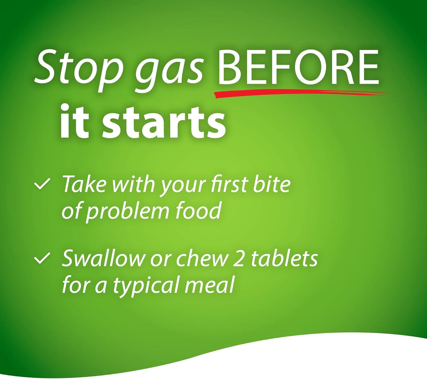 Beano Tablets，消化酶补充剂，缓解胀气 - 60 片 - 有助于缓解腹胀，缓解胃部不适